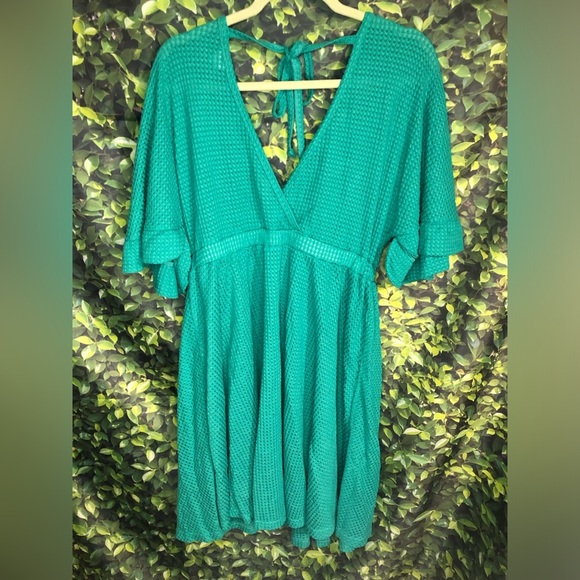 VENUS Teal Green V-Neck Waffle print Dress NWOT S Coverup - Picture 16 of 16